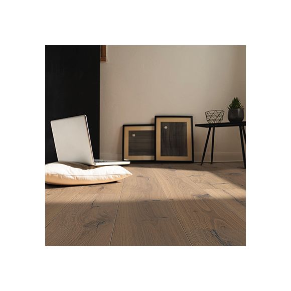 530195 Haro Parquet - Planche large à l'ancienne série 4000 - Chêne blanc puro Sauvage brossé 4V huilé Naturalin +