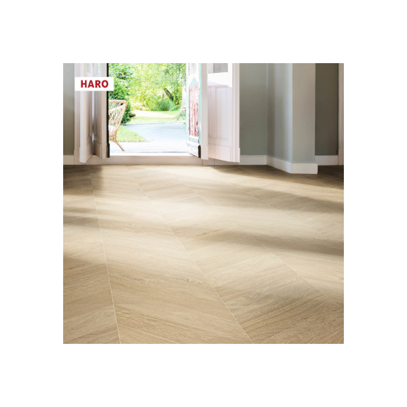 HARO Sol Stratifié TRITTY 200 Aqua Chevron 4VM Chêne puro