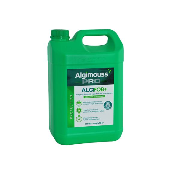 Algifob + - Hydrofuge et Imperméabilisant eau + graisses pour terrasses et dallages, prêt à l’emploi