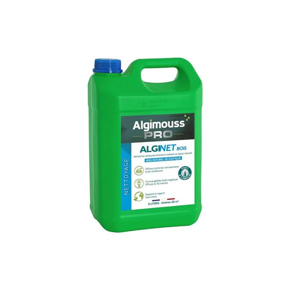 Algimouss PRO - Alginet Bois - Nettoyant rénovateur pour bois naturel et exotique - 5L