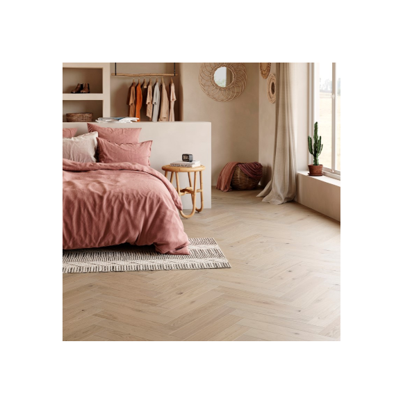 Lamett - Parquet Contrecollé Chêne Chalet à bâton rompu (120 x 600 mm) Invisible