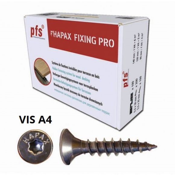 Hapax Fixing Pro (kit 6m²) - Fixation Invisible Pour Terrasse - Vis A4