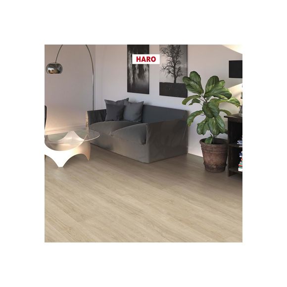 HARO - Parquet Stratifié - TRITTY 100 - Gran Via 4V - Chêne Eleganza blanc crème