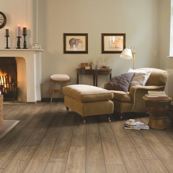 Stratifié Quick step Impressive Ultra-Chêne aspect vieilli gris brun 