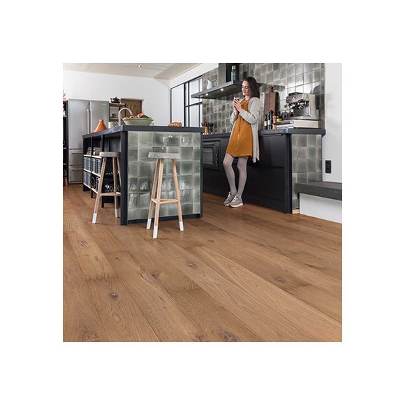 Solidfloor - Parquet Chêne - Specials Moose veilli main et brossé en profondeur contrecollé en chêne huilé, 2010943 lui donnant un aspect planche vieillie vintage Dimension 15(4)x190x1900 mm, Extra Rustique, 