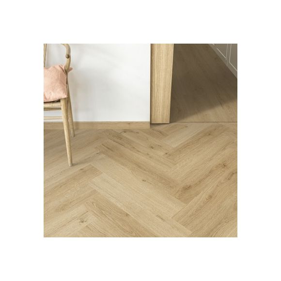 Sol pvc Quick Step bâton rompu avec sous-couche intégrée - Ciro - Beige ramageux