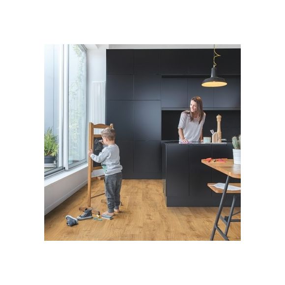 Vinyle Quick Step avec sous-couche intégrée - Bloom - Chêne d'automne miel